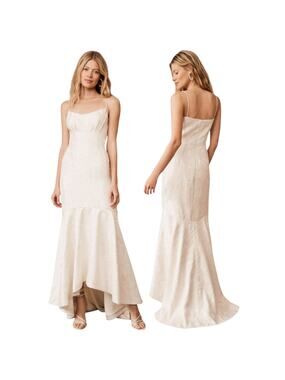 ml monique lhuillier seraphine satin maxi dress ML Monique Lhuillier Seraphine Satin Maxi Dress